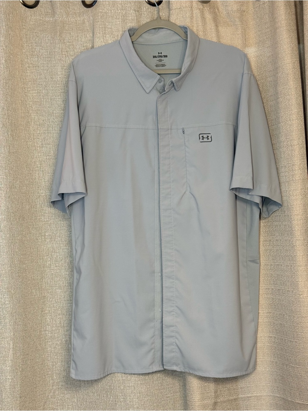 Under Armour Pale Blue Short Sleeve Button-Up Shirt